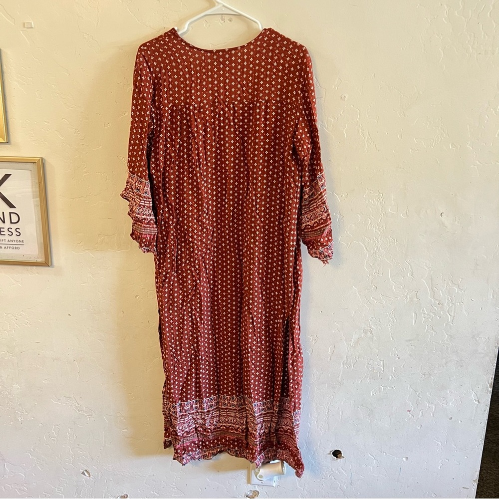 Angie Rust Red Boho Duster Kimono - Picture 8 of 9